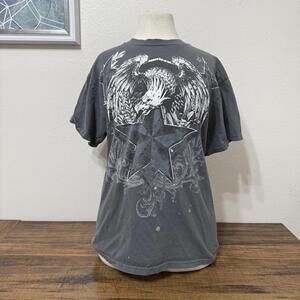 Vintage Men's Graphic Eagle and Star Print T-Shirt Size Medium